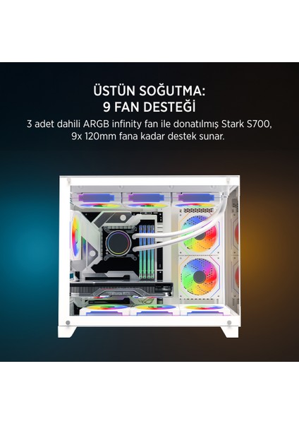 James Donkey Stark S700 650W Beyaz Gamıng Kasa