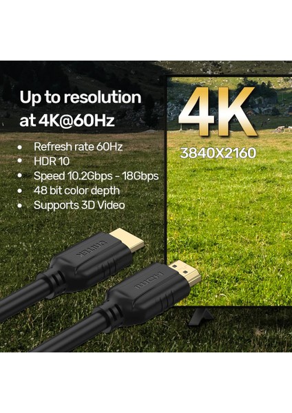 Unıtek Hdmı2.0 Kablo 1.5mt 4K&amp;60Hz (C11079BK-1.5M) modelleri
