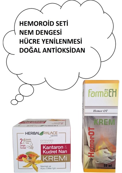 Kantaron & Kudret Narı Krem - Hemoroid Krem Ikili Yenileyici Set