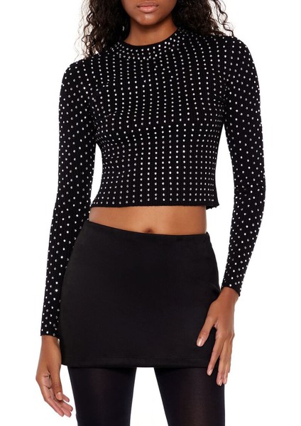 Taş Işlemeli Crop Kazak modelleri