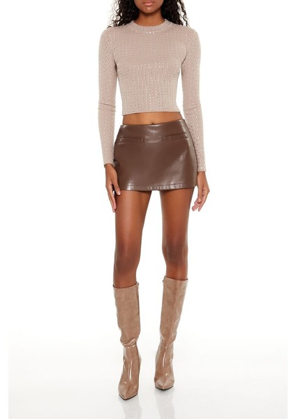 Taş Işlemeli Crop Kazak fiyatları