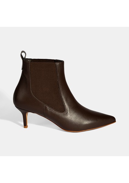 Kadın Siyah Lastikli Ince Topuklu Deri Bot fiyatları