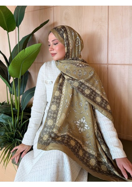 Desenli Pamuk Soft Şal Vera Serisi Yağ Yeşili PS149 modelleri