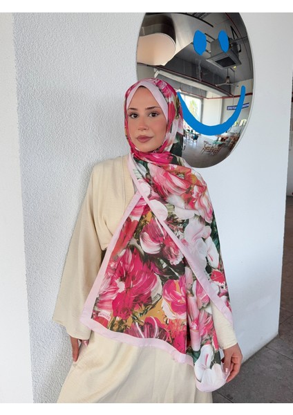 Desenli Pamuk Soft Şal Ilham Serisi Pudra Fuşya PS88 fırsatları