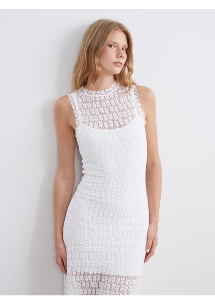 Yeni Sezon Bisiklet Yaka Dantelli Elbise fiyatları