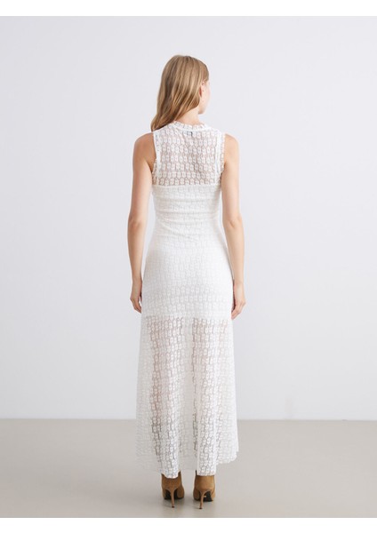 Yeni Sezon Bisiklet Yaka Dantelli Elbise fırsatları