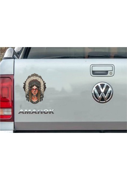 Kızılderili Kadın Sticker - Araba Oto Motosiklet Karavan Sticker - 00031 indirimleri