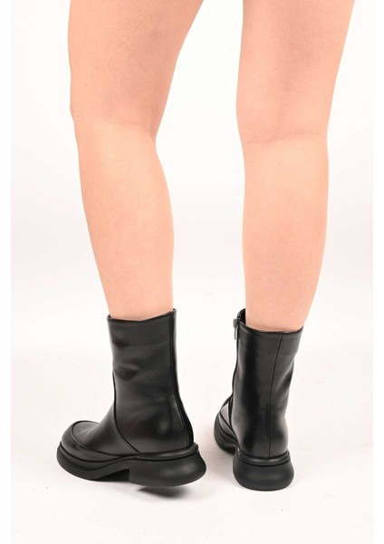 Bağcıksız Fermuarlı Termo Taban Hakiki Deri Casual Bot 336-01189 Kadın Bot fırsatları