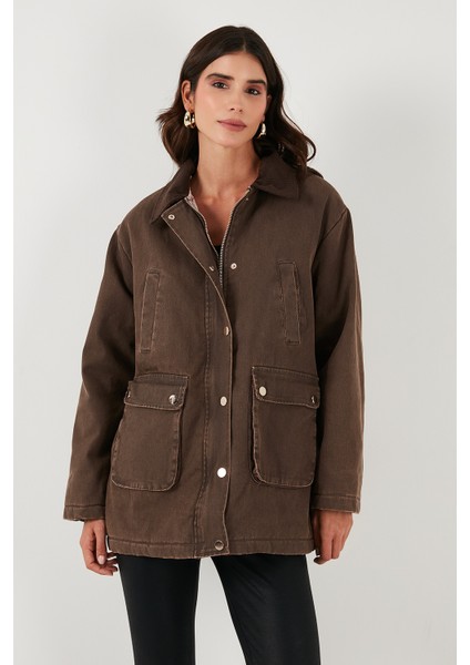 Mumlu Gabardin Yakası Kadife Ekose Astarlı Ceket Mont Bayan Mont 6810330 fiyatları