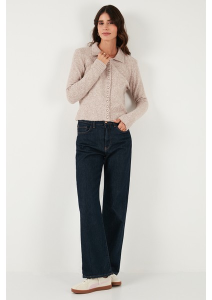 Yün Karışımlı Regular Fit Düğmeli Polo Yaka Hırka Bayan Hırka 4617013 fiyatları