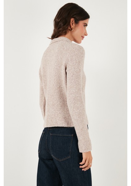 Yün Karışımlı Regular Fit Düğmeli Polo Yaka Hırka Bayan Hırka 4617013 indirimleri