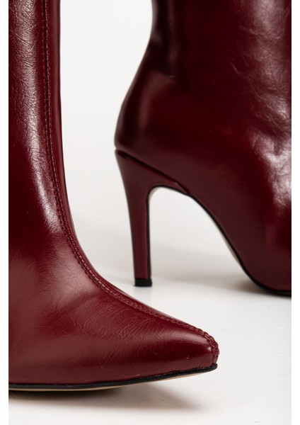 Bordo Kırışık Rugan Günlük Bayan Çizme indirimleri