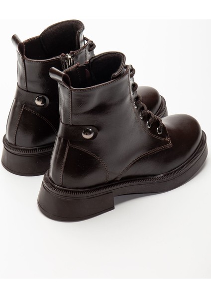 Kahve Kırışık Rugan Bağcıklı Fermuarlı Günlük Kadın Bot fırsatları