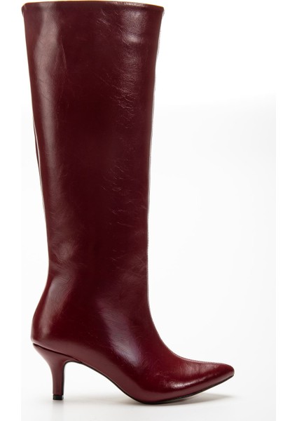 Bordo Kırışık Rugan Günlük Kadın Çizme fırsatları