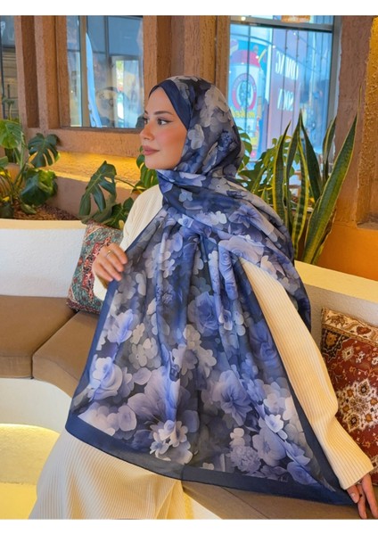 Desenli Pamuk Soft Şal Soon Serisi Lacivert PS97 fiyatları