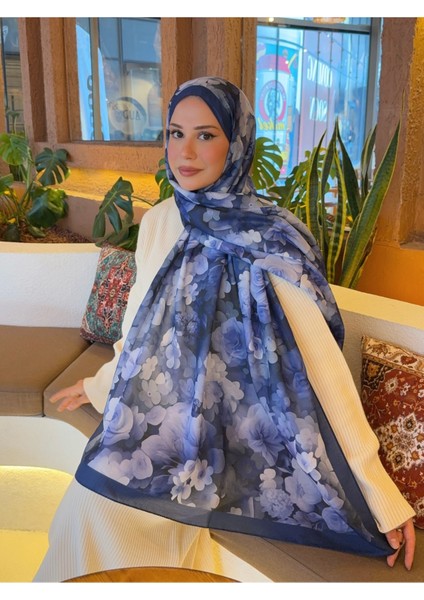 Desenli Pamuk Soft Şal Soon Serisi Lacivert PS97 fırsatları