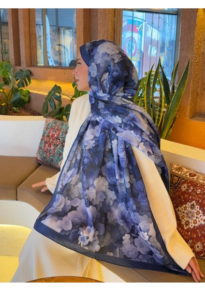 Desenli Pamuk Soft Şal Soon Serisi Lacivert PS97 indirimleri