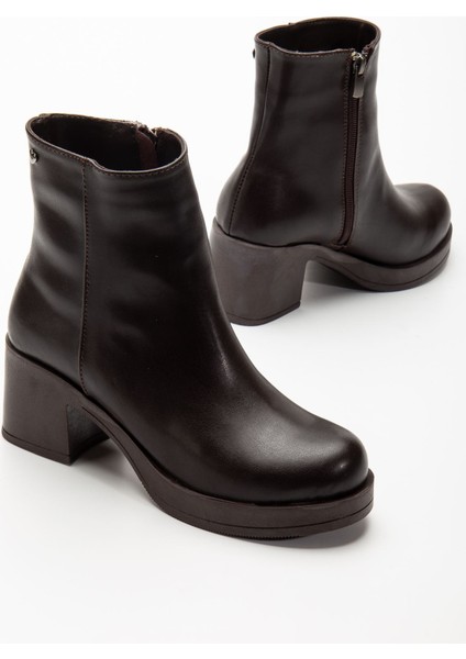 Kahve Fermuarlı Kalın Topuklu Günlük Kadın Bot fırsatları