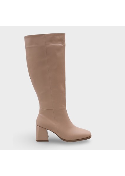 Merilyn Küt Burunlu Kalın Orta Topuklu Fermuarlı Uzun Kadın Çizme fiyatları