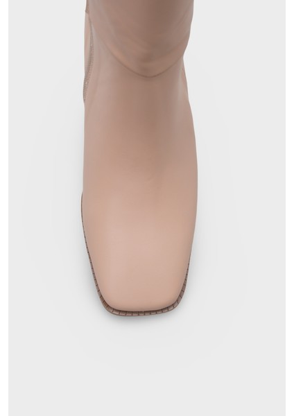 Merilyn Küt Burunlu Kalın Orta Topuklu Fermuarlı Uzun Kadın Çizme modelleri