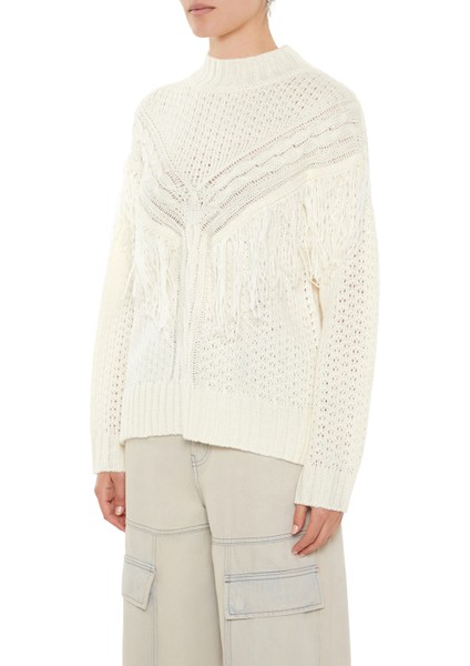 Püskül Detaylı Yüksek Yaka Kazak