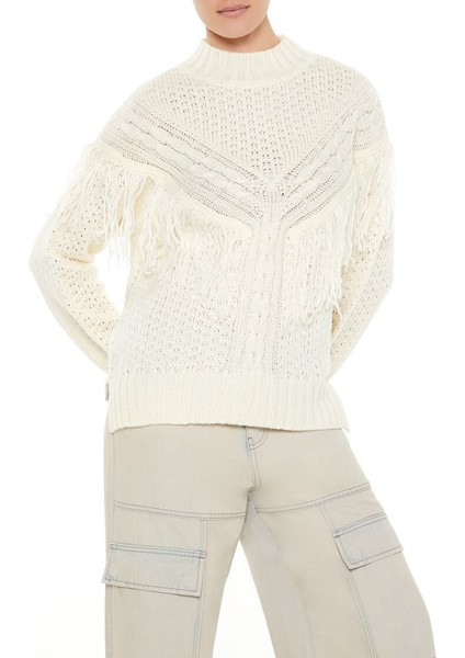 Püskül Detaylı Yüksek Yaka Kazak fırsatları