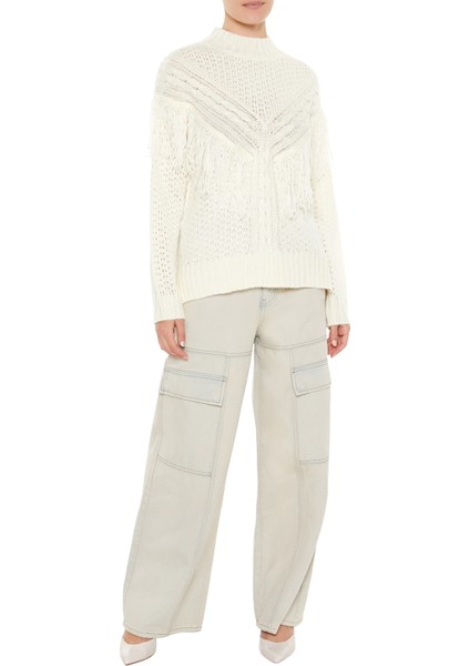 Püskül Detaylı Yüksek Yaka Kazak