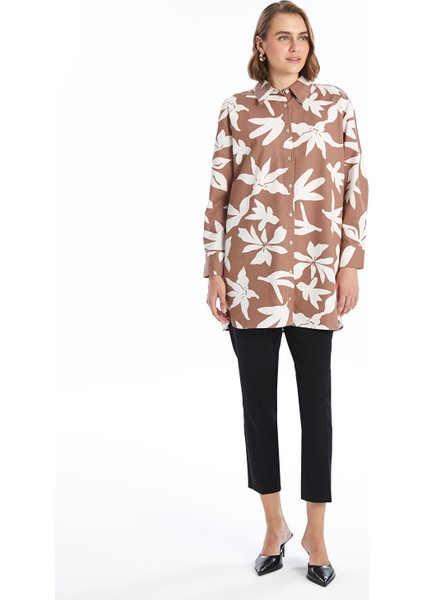 Yeni Sezon Desenli Oversize Kadın Gömlek Tunik fiyatları