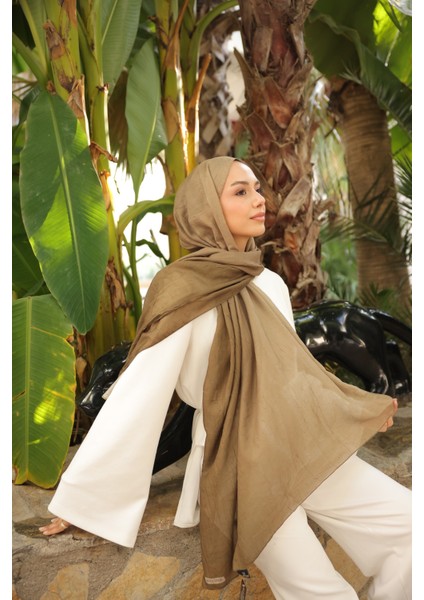 Degrade Iki Renkli Bambu Kraş Şal Tok Duran Kadın Şal Haki modelleri