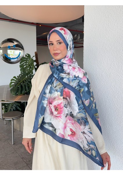 Desenli Pamuk Soft Şal Ilham Serisi Lacivert Pembe PS140 fırsatları