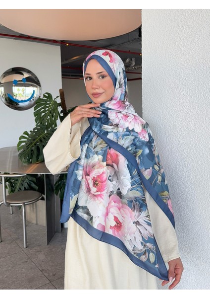 Desenli Pamuk Soft Şal Ilham Serisi Lacivert Pembe PS140 indirimleri