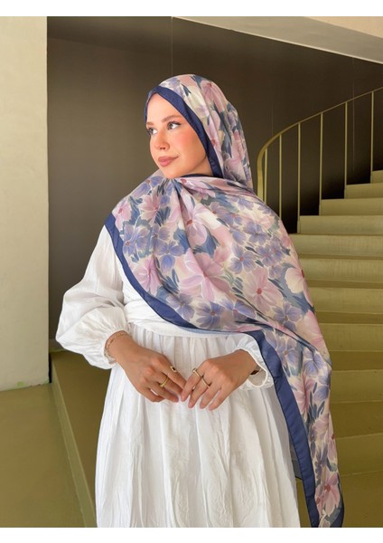 Fransız Ipeği Desenli Dökümlü Şal Lacivert fiyatları