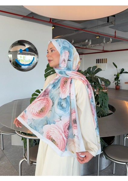 Desenli Pamuk Soft Şal Ilham Serisi Bebek Mavi Pembe PS90