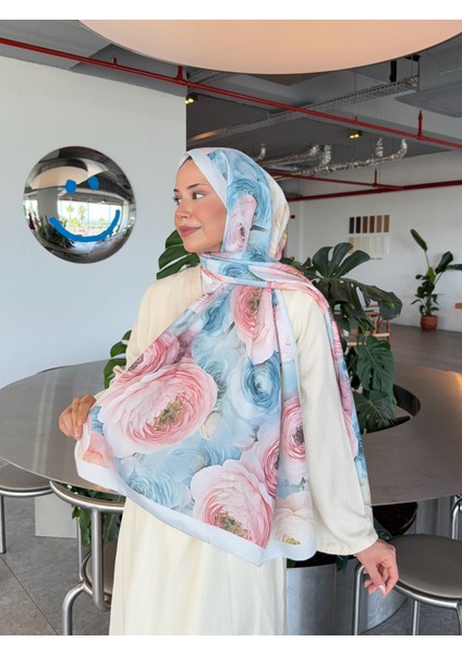 Desenli Pamuk Soft Şal Ilham Serisi Bebek Mavi Pembe PS90