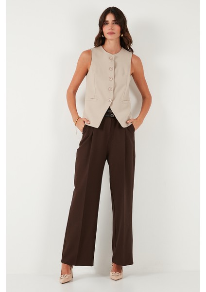 Wide Leg Yüksek Bel Geniş Paça Kemerli Pantolon Bayan Pantolon 68351245