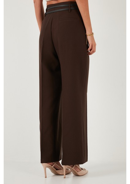 Wide Leg Yüksek Bel Geniş Paça Kemerli Pantolon Bayan Pantolon 68351245 indirimleri