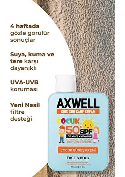 Kids Güneş Kremi Çocuklar İçin SPF 50 Yüksek Koruma 100 ml Hassas Ciltlere Uygun