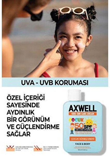 Kids Güneş Kremi Çocuklar İçin SPF 50 Yüksek Koruma 100 ml Hassas Ciltlere Uygun