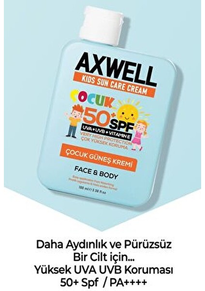Kids Güneş Kremi Çocuklar İçin SPF 50 Yüksek Koruma 100 ml Hassas Ciltlere Uygun