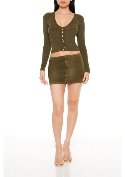 Crop Düğmeli Hırka fırsatları