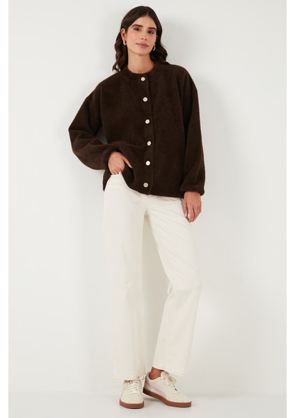 Yün Karışımlı Relaxed Fit Çıtçıt Düğmeli Hırka Bayan Hırka 4617021 fiyatları
