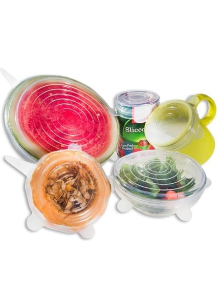 Silikon Yemek Saklama Kapak Seti – 6 Adet (Yeniden Kullanılabilir, Sızdırmaz, Mikrodalga Uyumlu) fiyatları