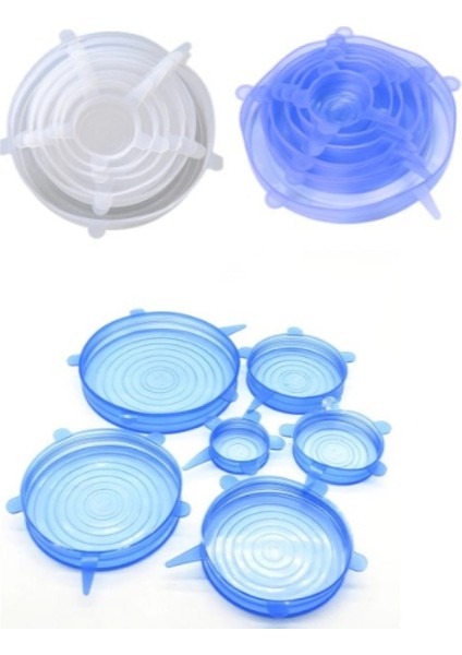 Silikon Yemek Saklama Kapak Seti – 6 Adet (Yeniden Kullanılabilir, Sızdırmaz, Mikrodalga Uyumlu) indirimleri