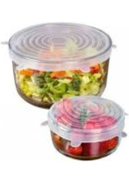 Silikon Yemek Saklama Kapak Seti – 6 Adet (Yeniden Kullanılabilir, Sızdırmaz, Mikrodalga Uyumlu)