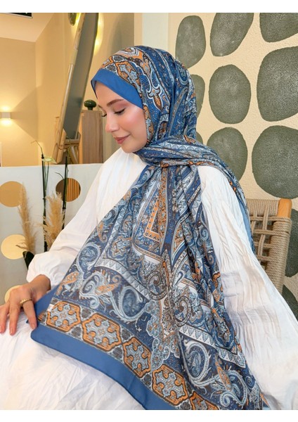 Etnik Desen Pamuk Şal Mavi PS22 modelleri
