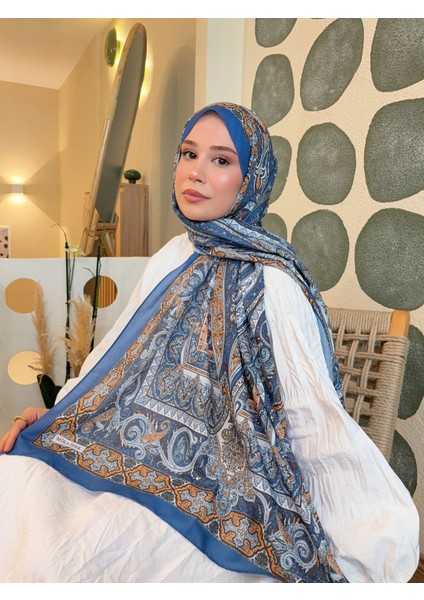 Etnik Desen Pamuk Şal Mavi PS22 fırsatları