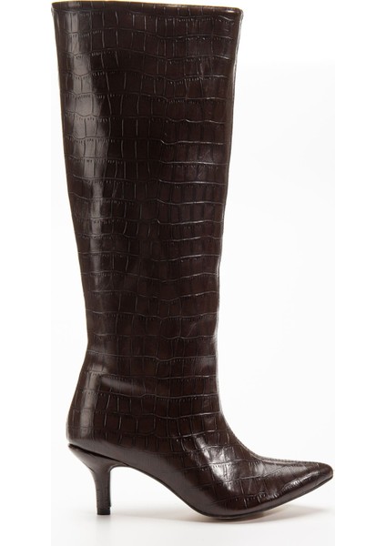 Kahve Kroko Günlük Kadın Çizme fırsatları