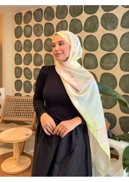 Retro Desenli Pamuk Şal Mena Serisi Sarı Krem PS45 fiyatları