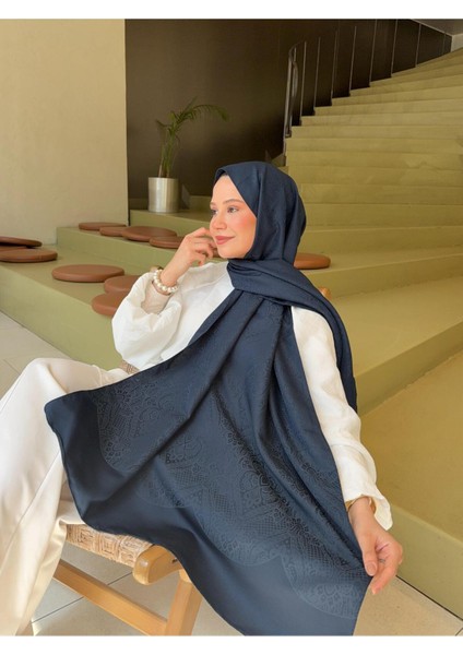 Diamond Desen Jakar Şal Lacivert fiyatları