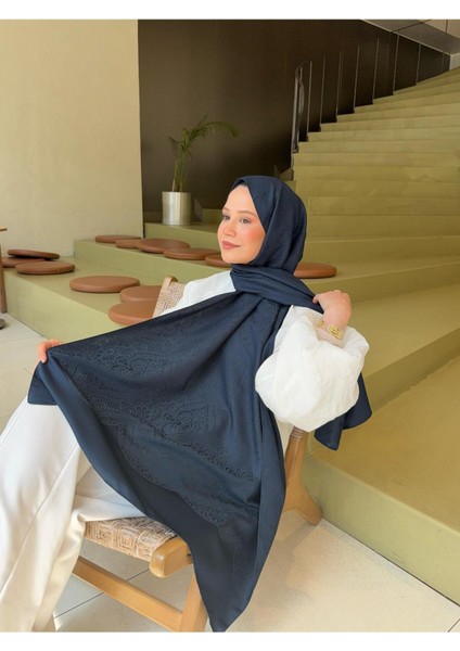 Diamond Desen Jakar Şal Lacivert fırsatları